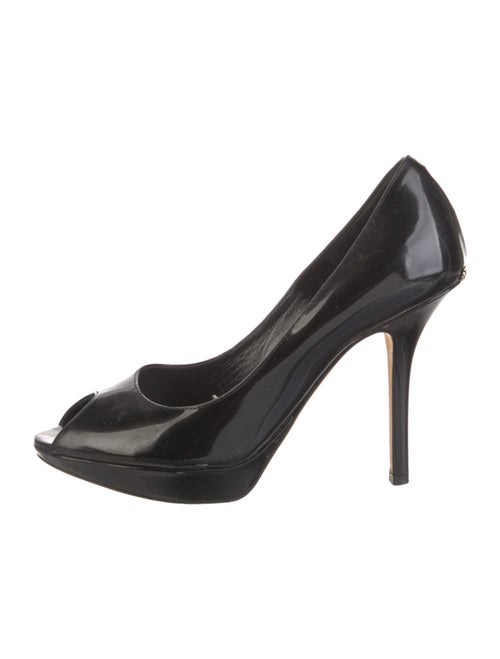 Christian Dior Patent Leather Cutout Accent Pumps