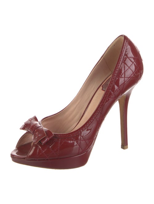 Christian Dior Cannage Pattern Patent Leather Pumps