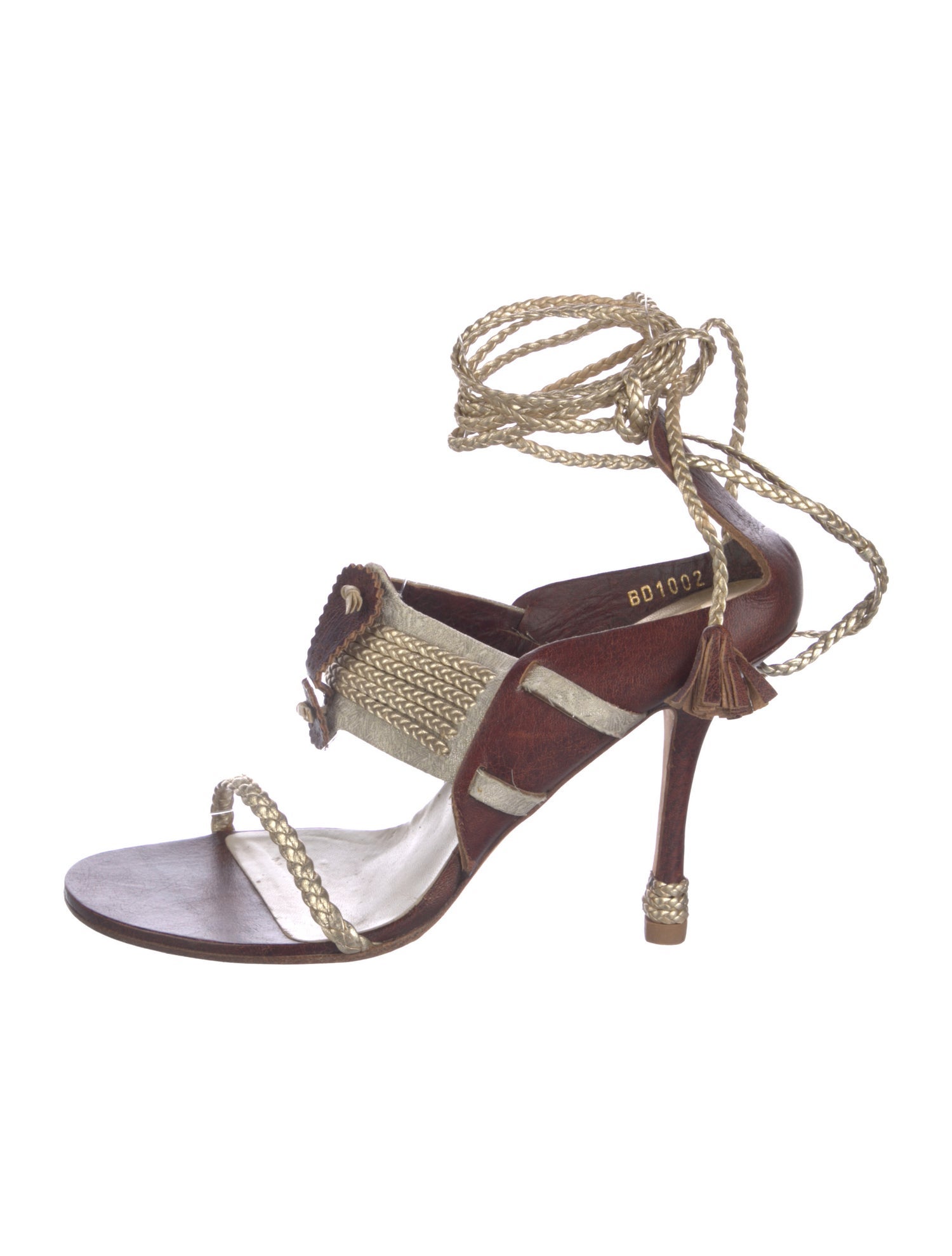 Christian Dior Leather Colorblock Pattern Sandals