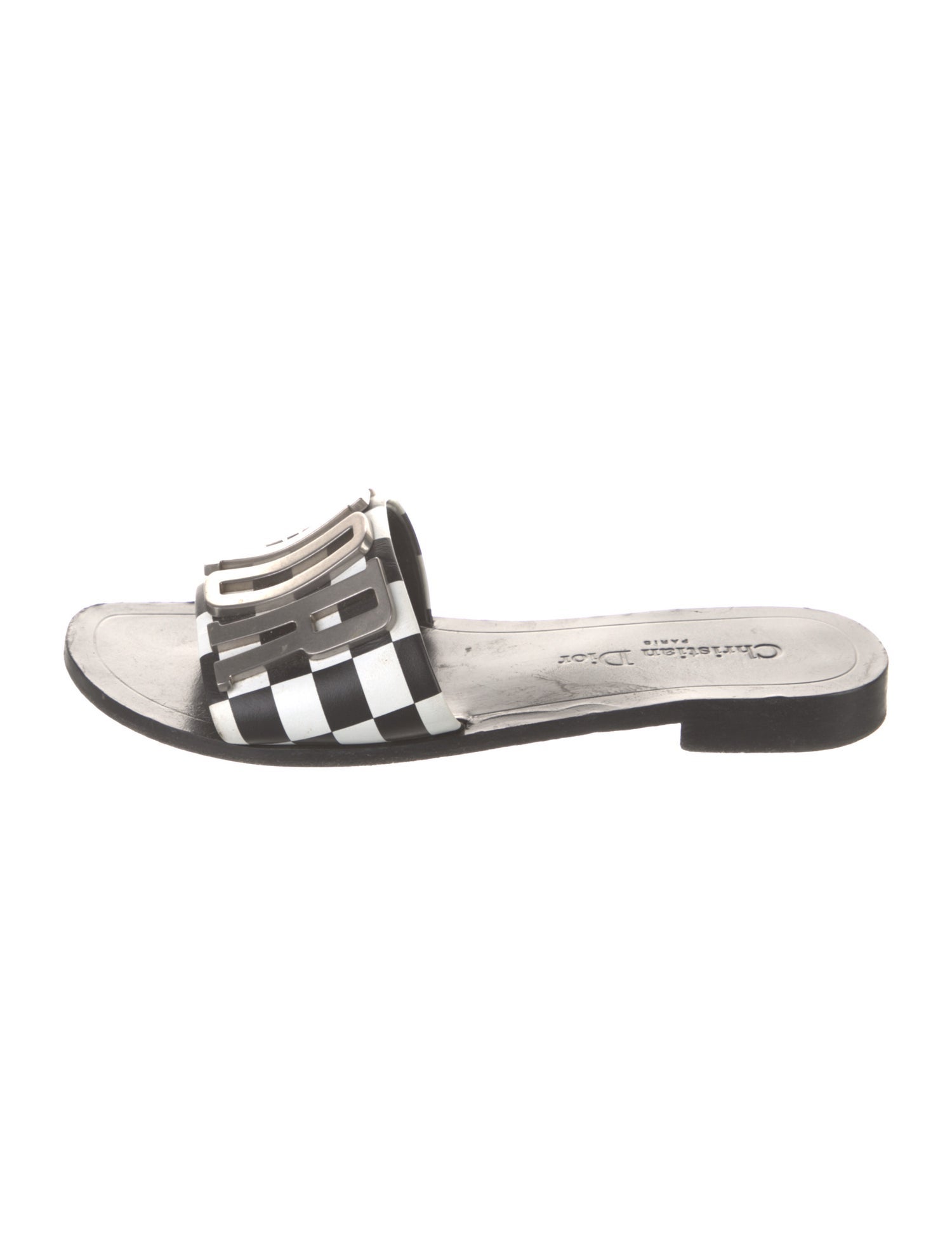 Christian Dior Leather Printed Slides
