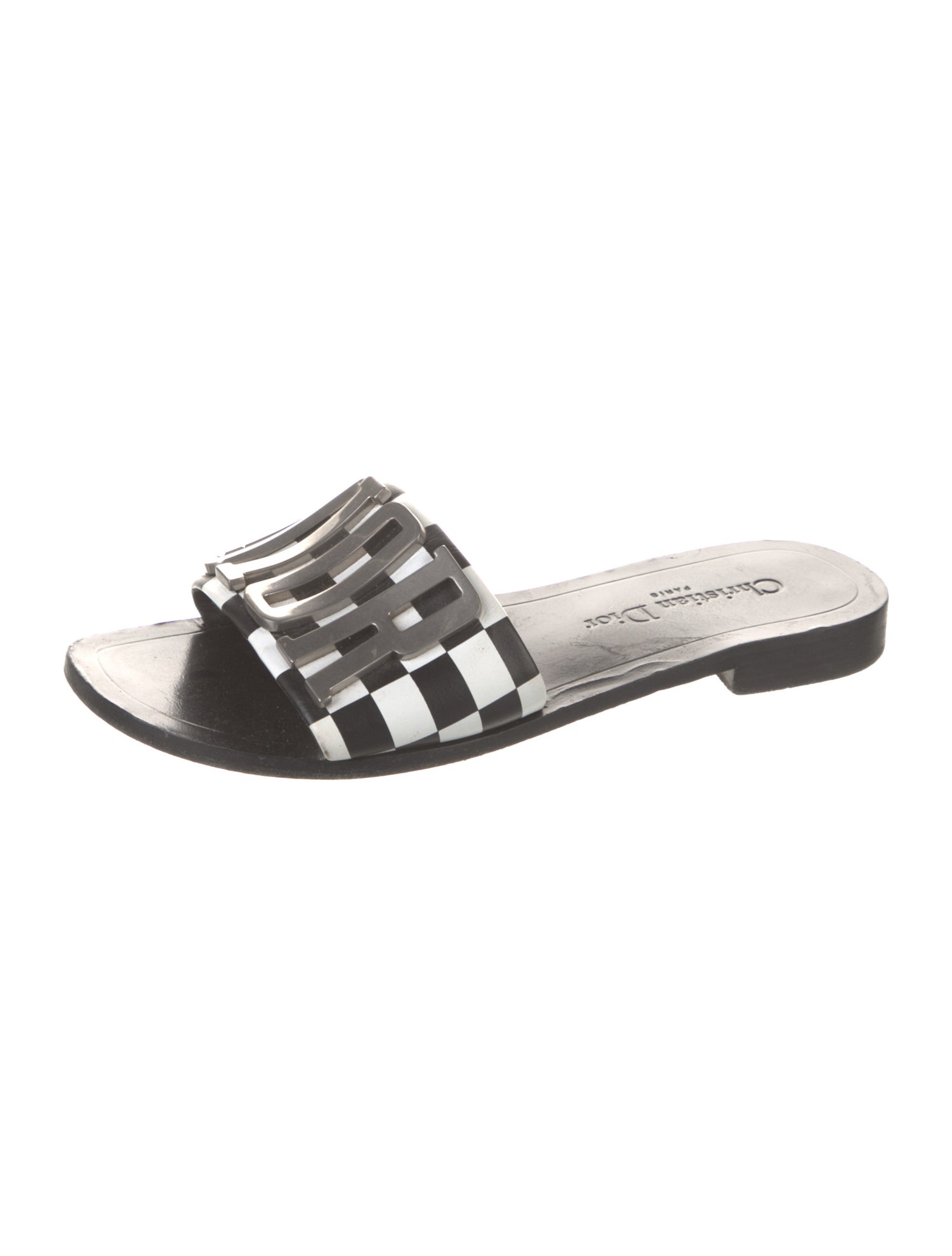 Christian Dior Leather Printed Slides