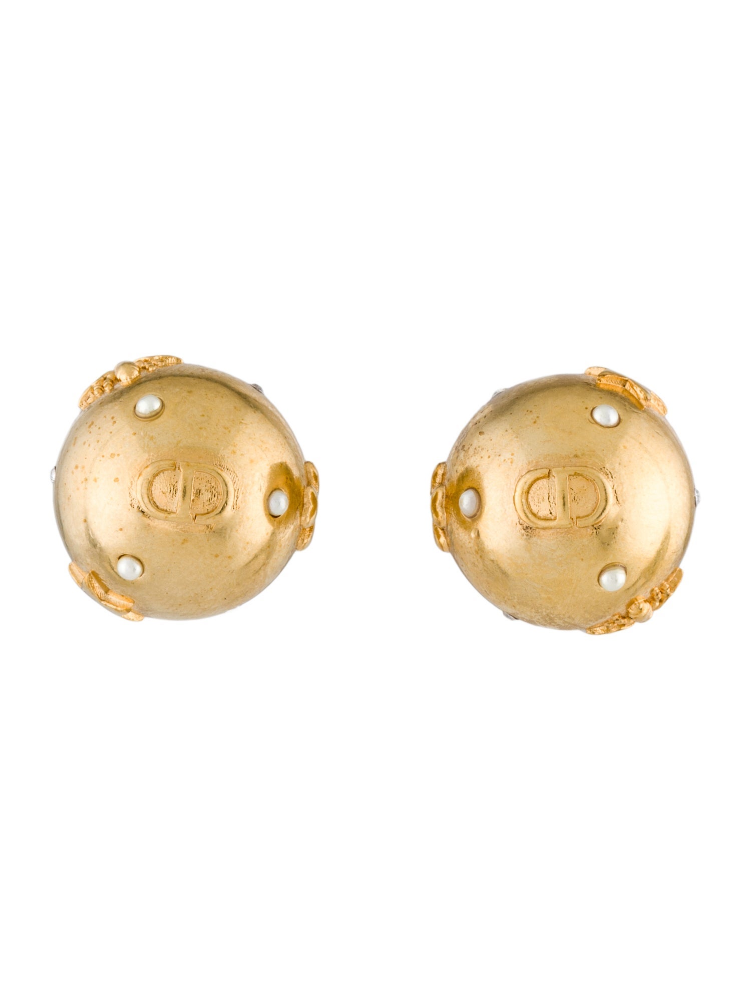 Christian Dior Faux Pearl & Crystal Tribales Earrings