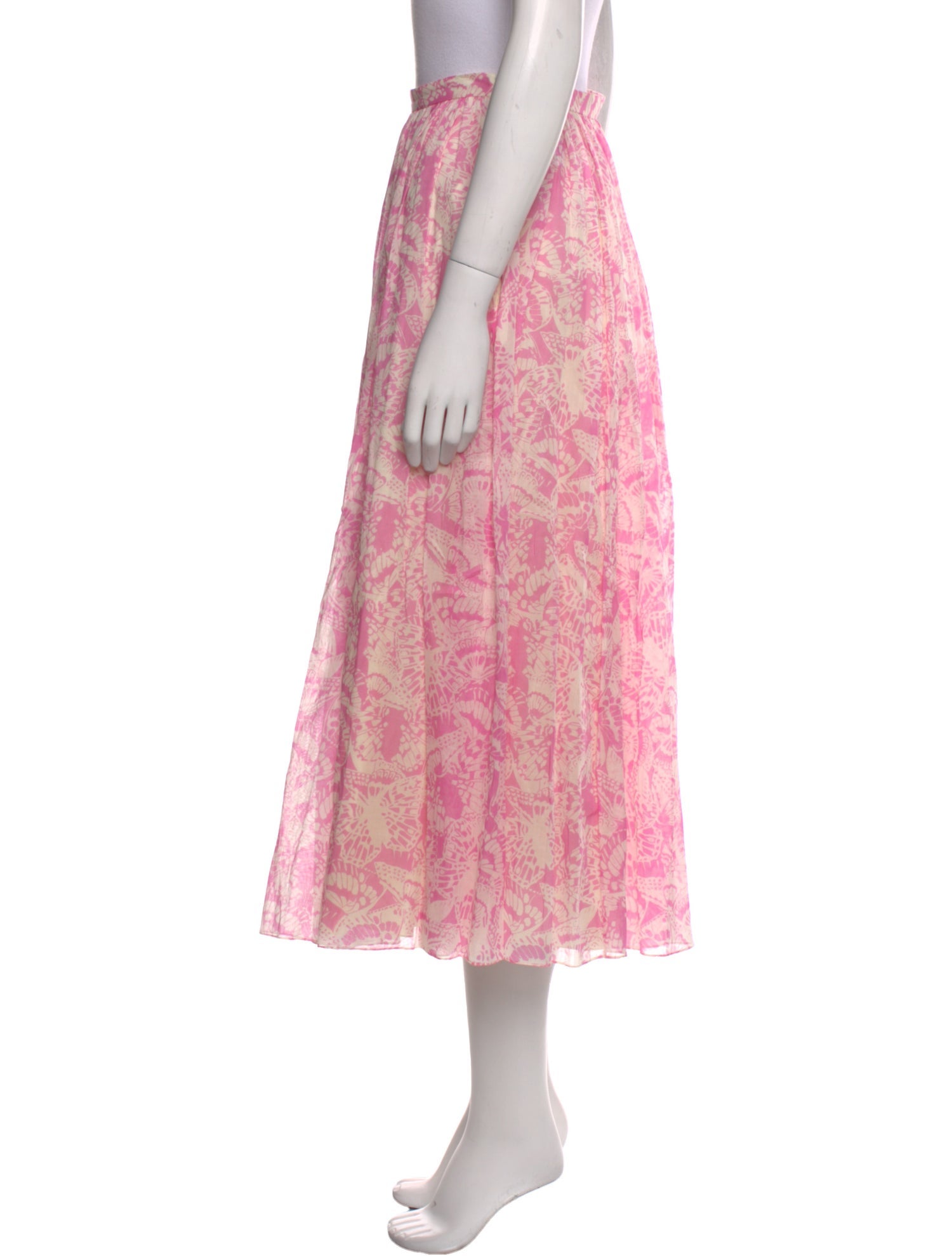 Christian Dior Floral Print Midi Length Skirt
