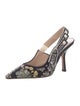 Christian Dior Floral Print Embroidered Accent Slingback Pumps