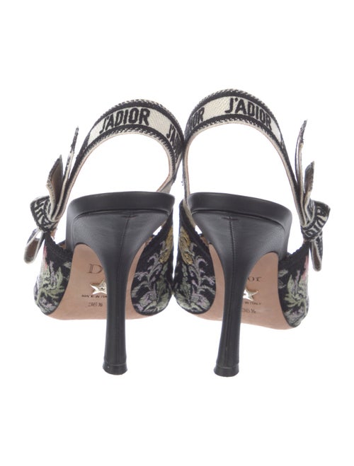 Christian Dior Floral Print Embroidered Accent Slingback Pumps