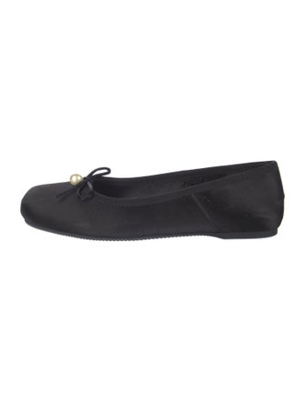 Christian Dior Satin Bow Accents Ballet Flats