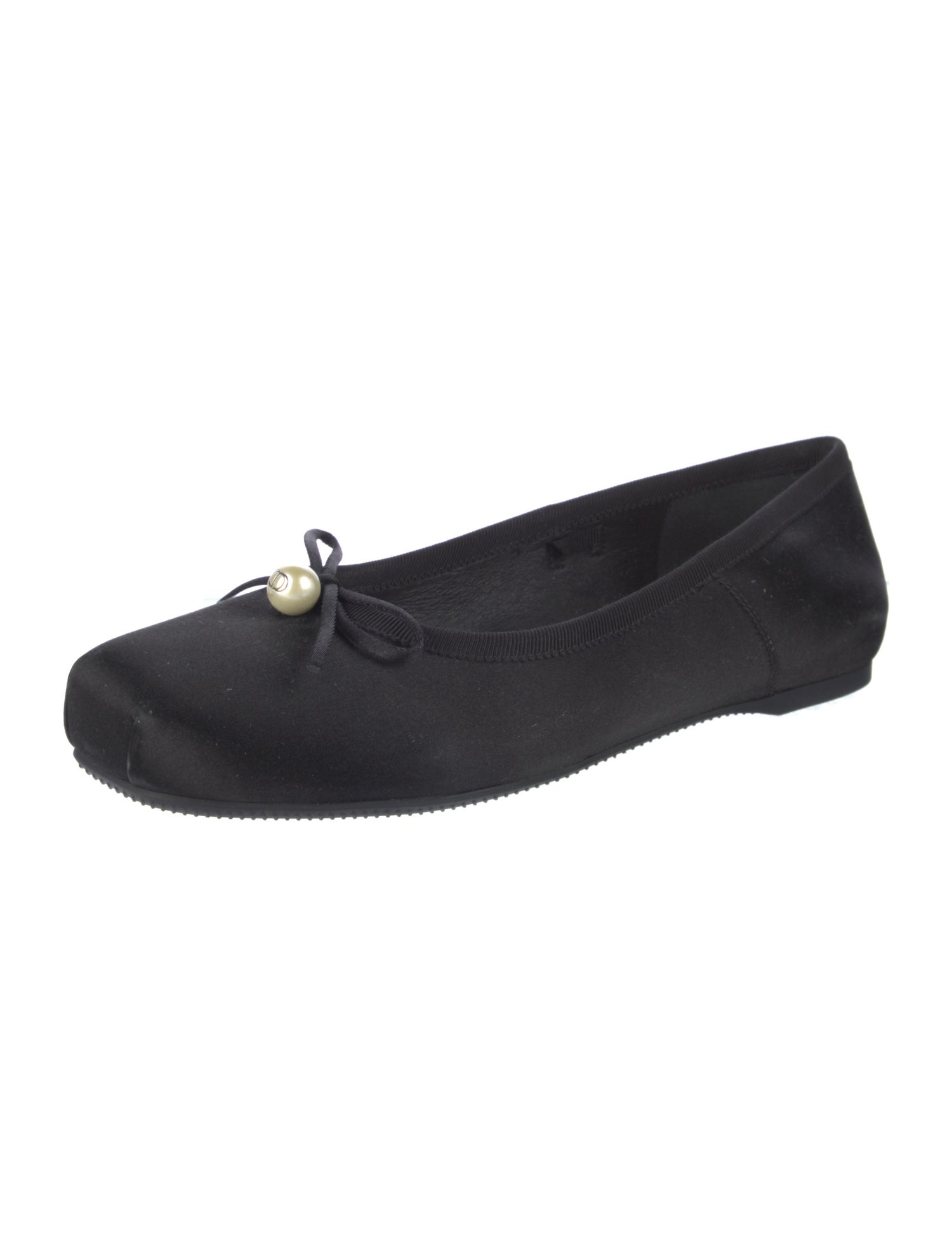 Christian Dior Satin Bow Accents Ballet Flats