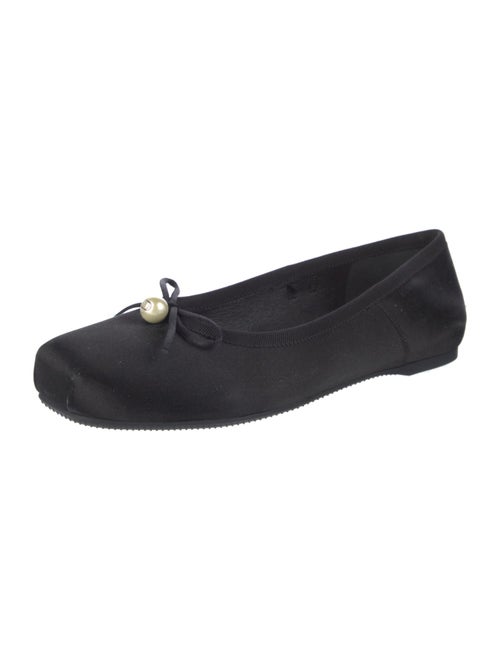 Christian Dior Satin Bow Accents Ballet Flats