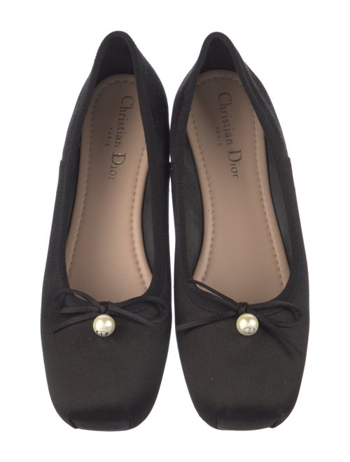 Christian Dior Satin Bow Accents Ballet Flats