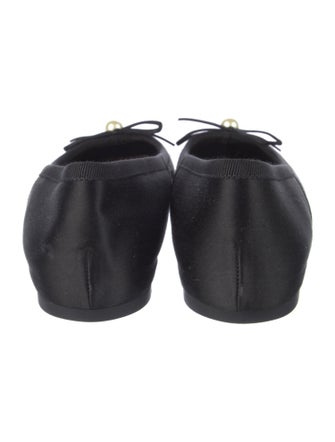 Christian Dior Satin Bow Accents Ballet Flats