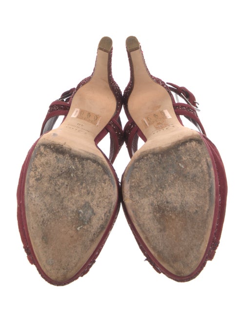 Christian Dior Suede Glitter Accents T-Strap Pumps