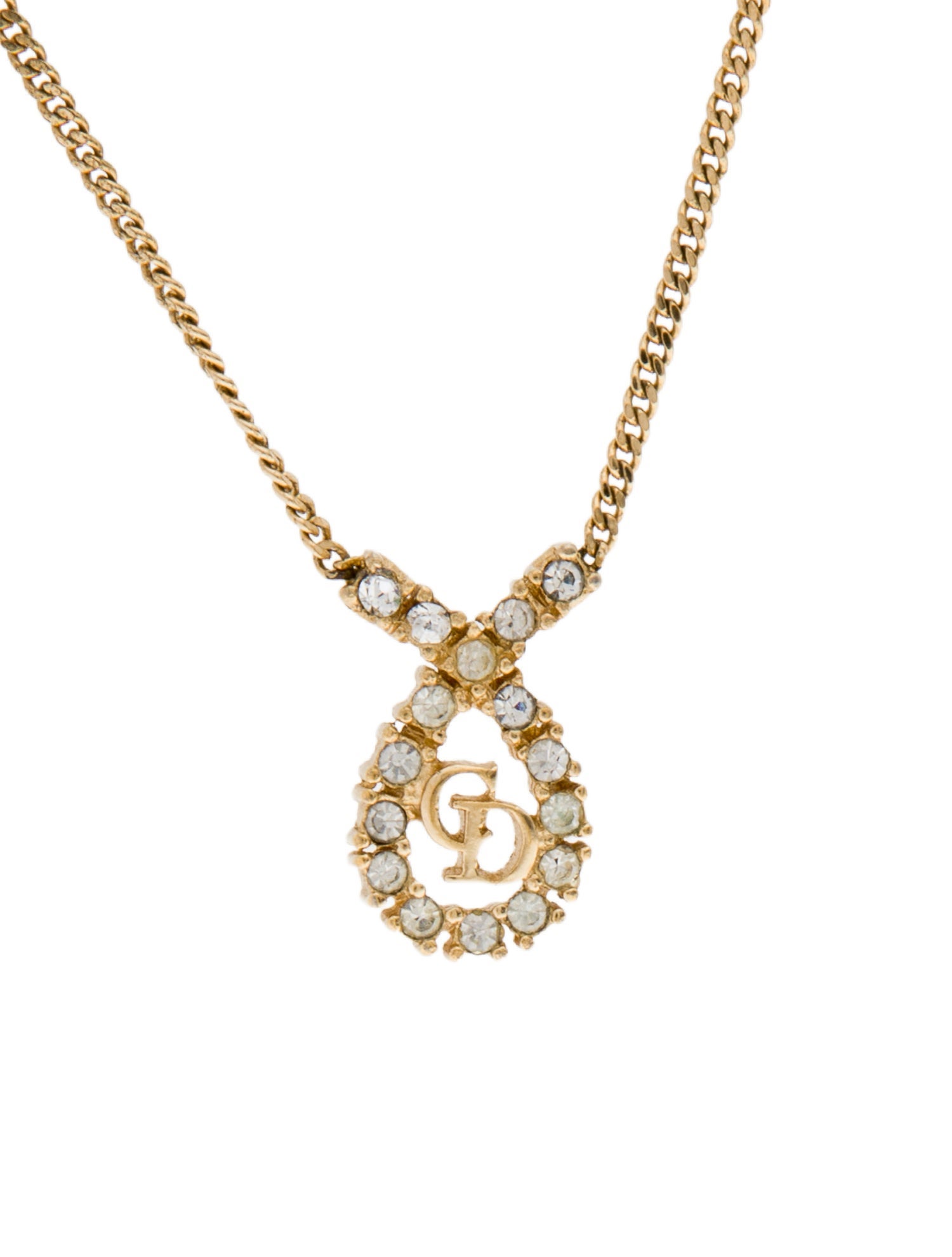 Christian Dior Vintage CD Pendant Necklace