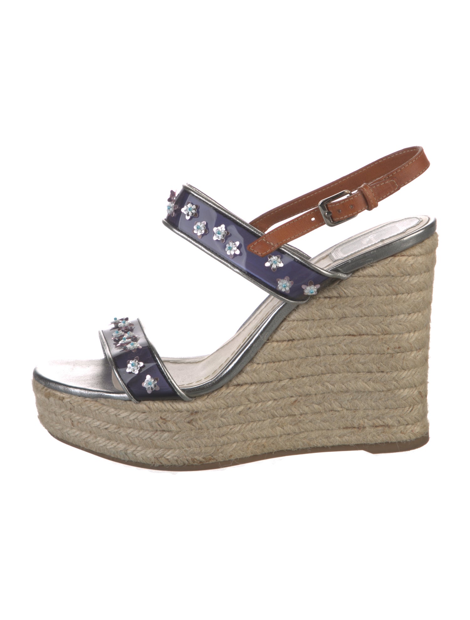 Christian Dior Leather Beaded Accents Espadrilles