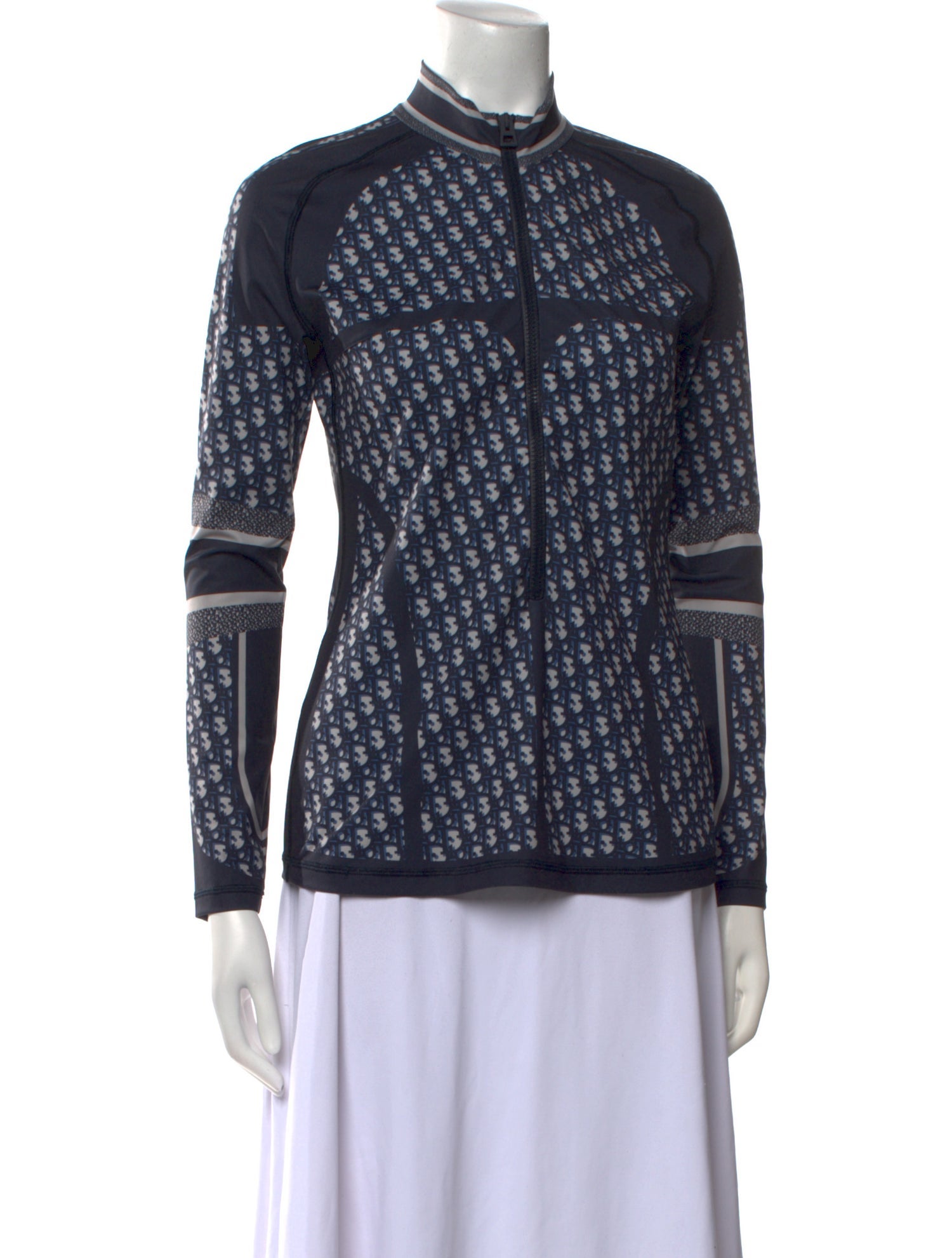 Christian Dior Printed Mock Neck Top