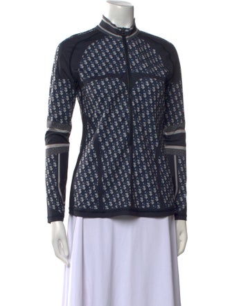 Christian Dior Printed Mock Neck Top