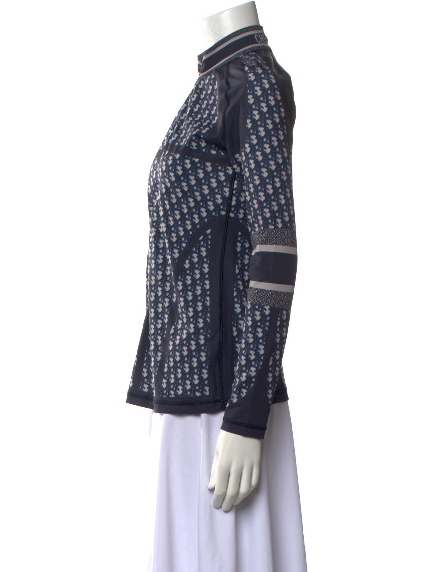 Christian Dior Printed Mock Neck Top