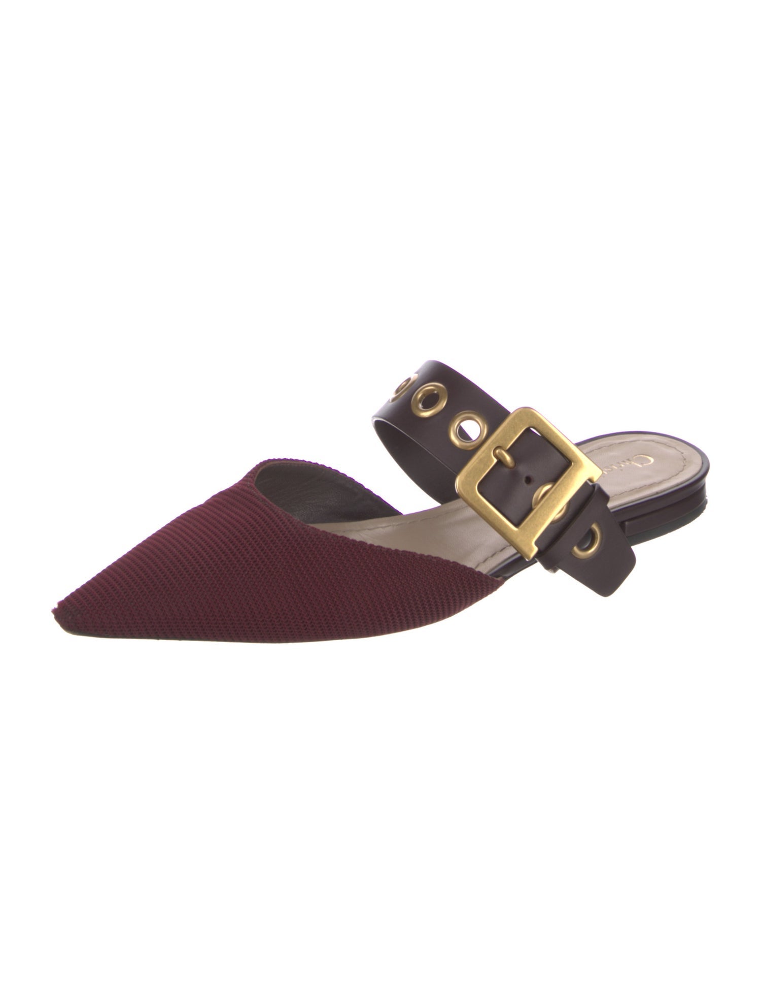 Christian Dior Leather Trim Embellishment Mules