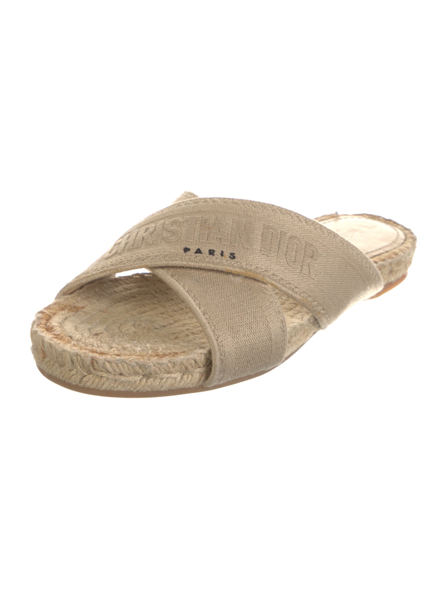 Christian Dior Canvas Embroidered Accent Espadrilles