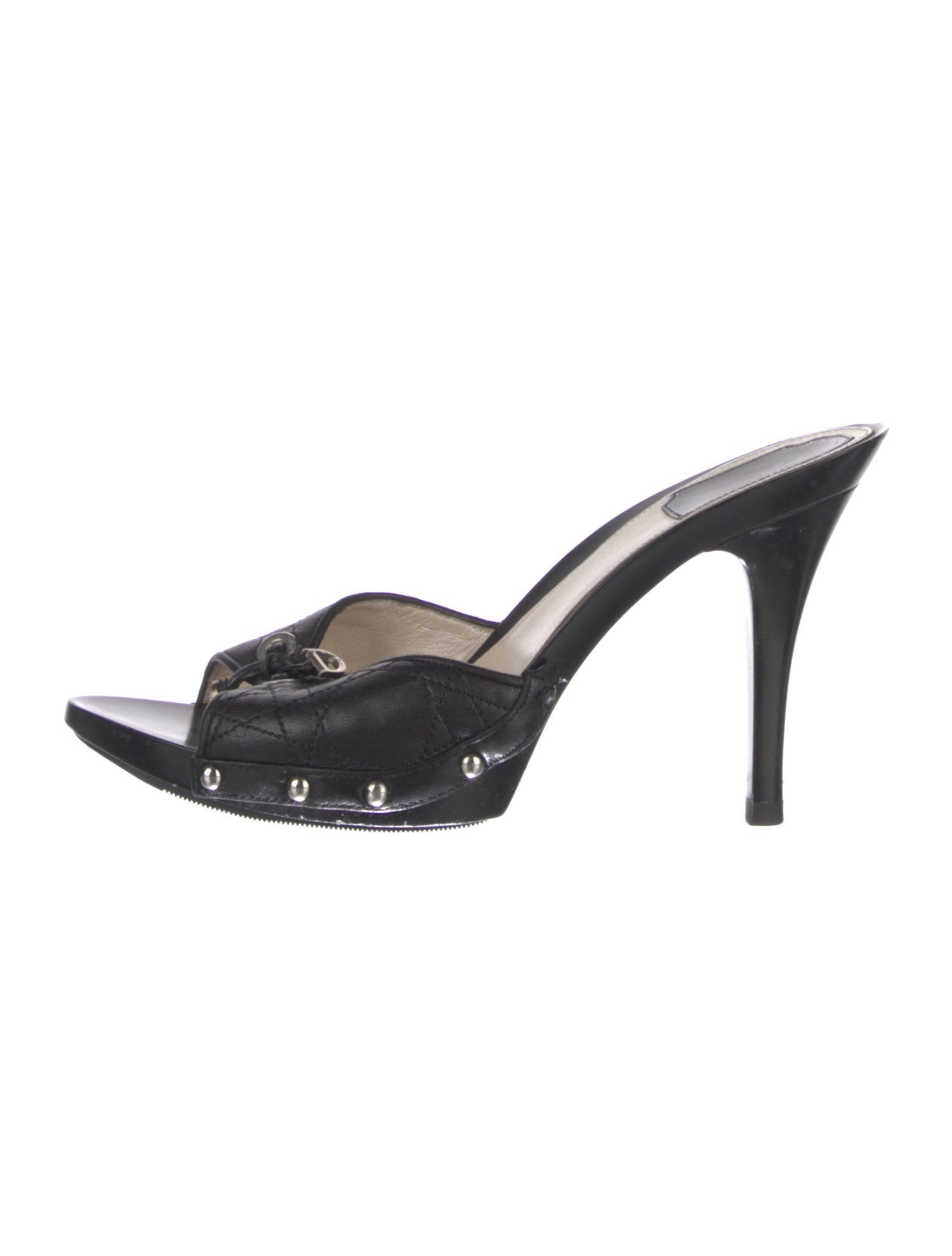 Christian Dior Cannage Pattern Leather Slides