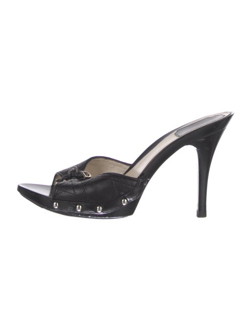 Christian Dior Cannage Pattern Leather Slides