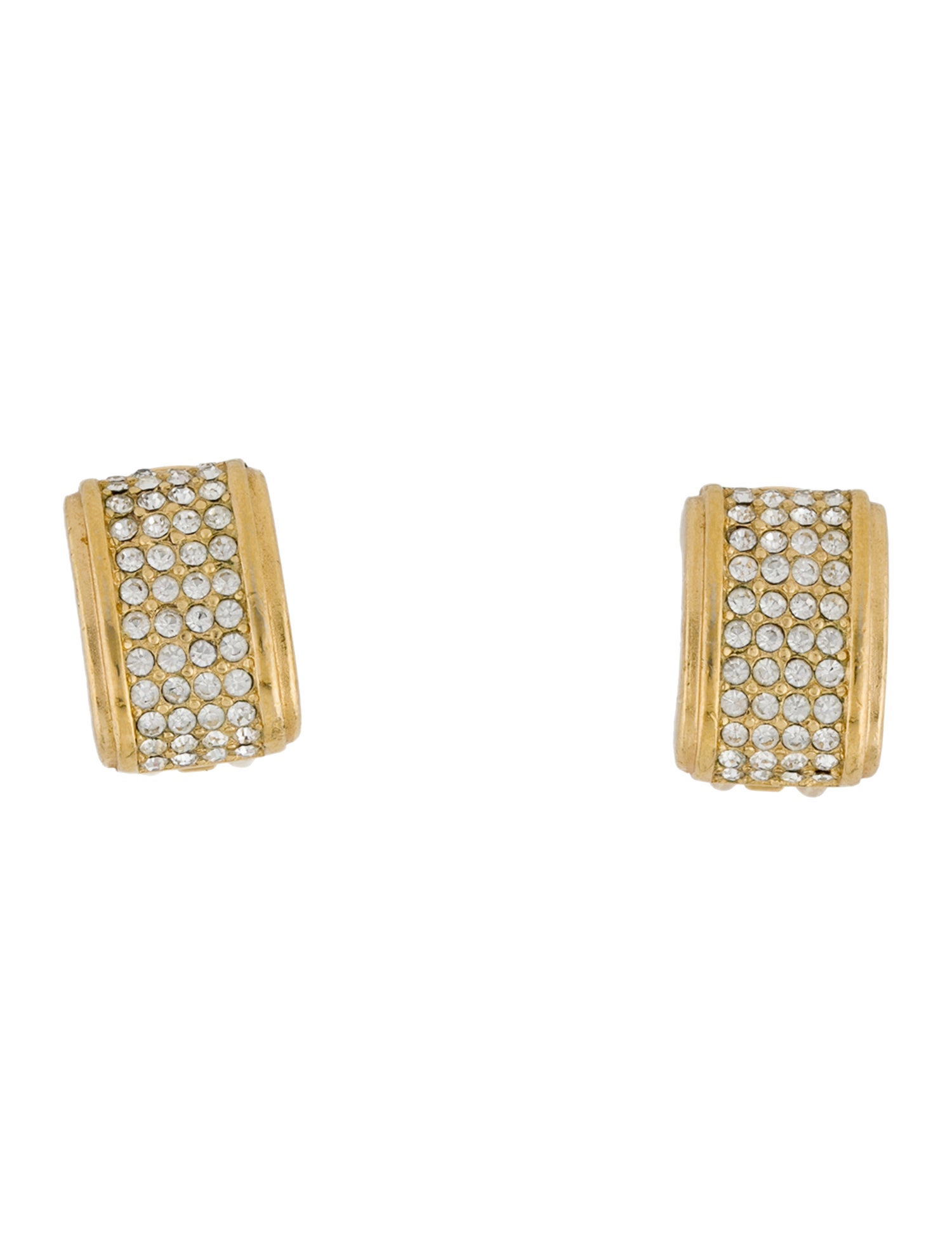 Christian Dior Vintage Crystal Clip-On Earrings