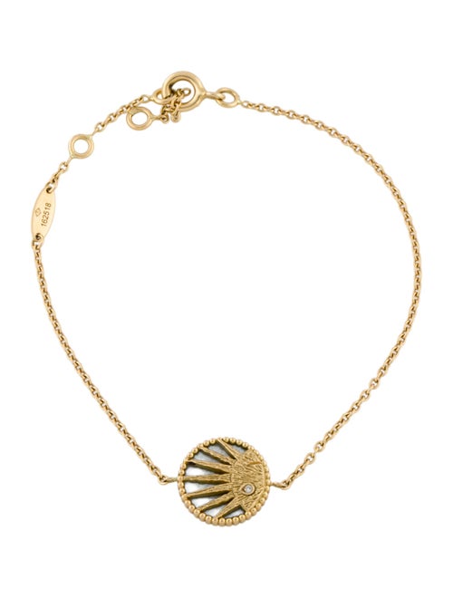 Christian Dior 18K Mother of Pearl, Onyx & Diamond Rose Céleste Bracelet