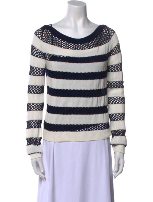 Christian Dior Striped Scoop Neck Sweatshirt