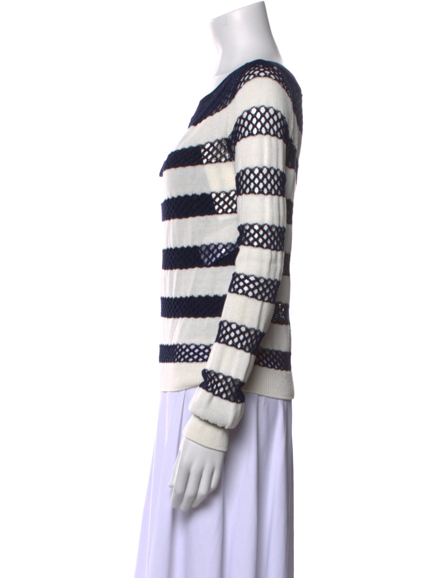 Christian Dior Striped Scoop Neck Sweatshirt