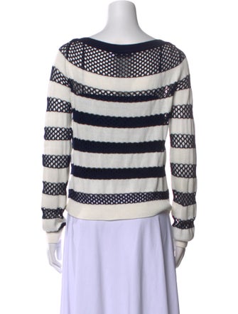 Christian Dior Striped Scoop Neck Sweatshirt