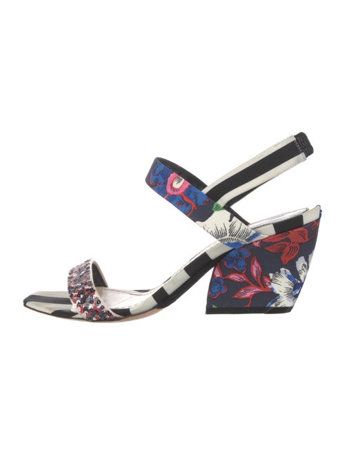 Christian Dior Printed Sequin Embellishments Slingback Sandals