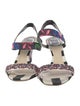 Christian Dior Printed Sequin Embellishments Slingback Sandals