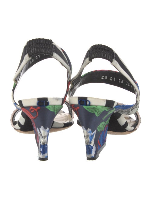 Christian Dior Printed Sequin Embellishments Slingback Sandals