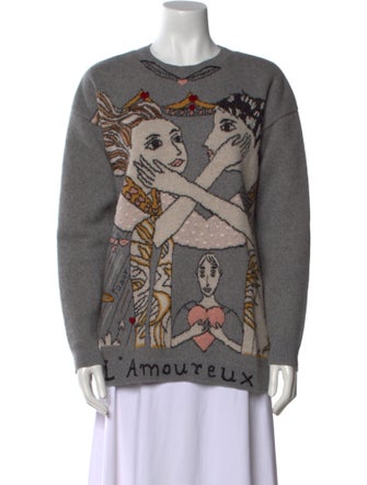 Christian Dior Wool Graphic Print Sweater