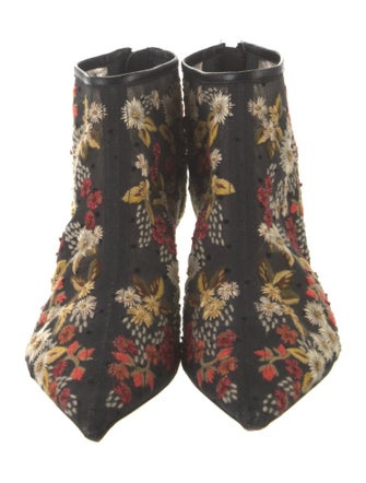 Christian Dior Mesh Floral Print Boots