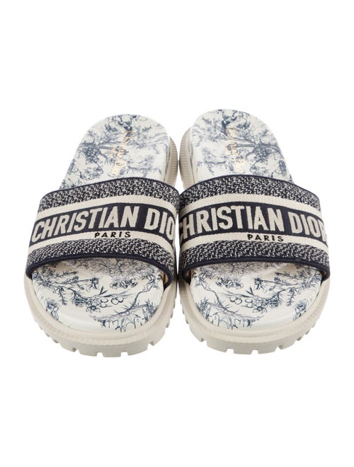 Christian Dior Printed Embroidered Accent Slides
