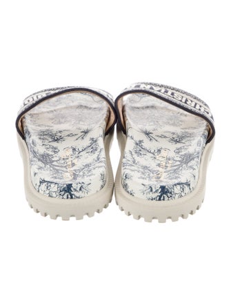 Christian Dior Printed Embroidered Accent Slides