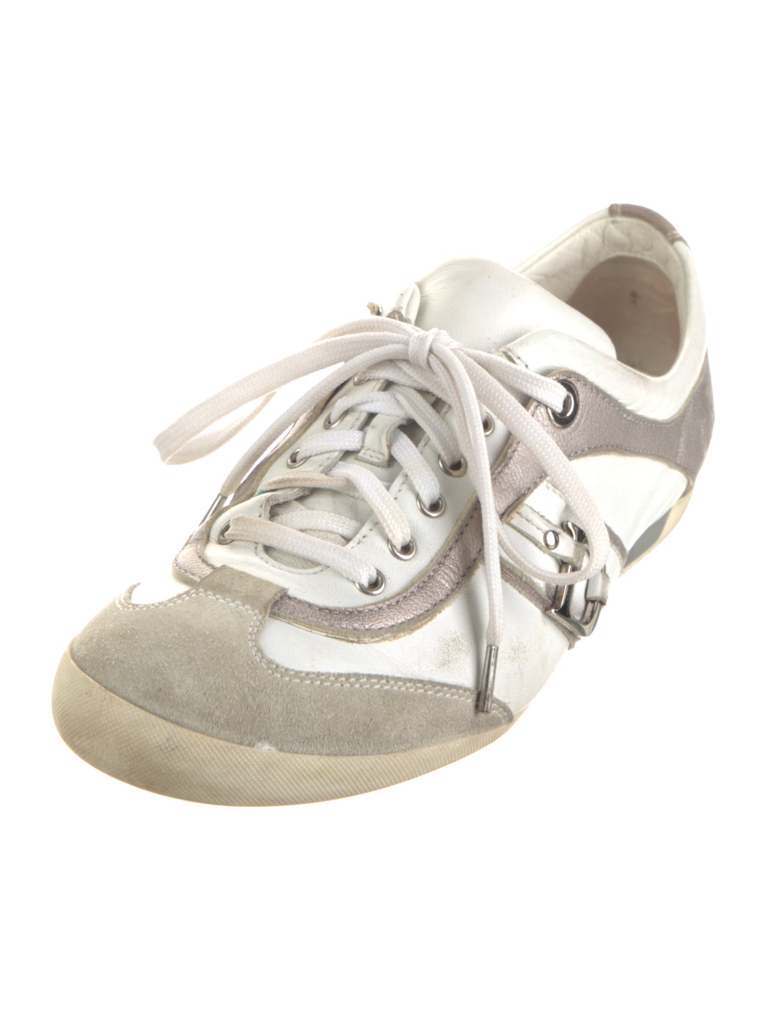 Christian Dior Leather Colorblock Pattern Sneakers