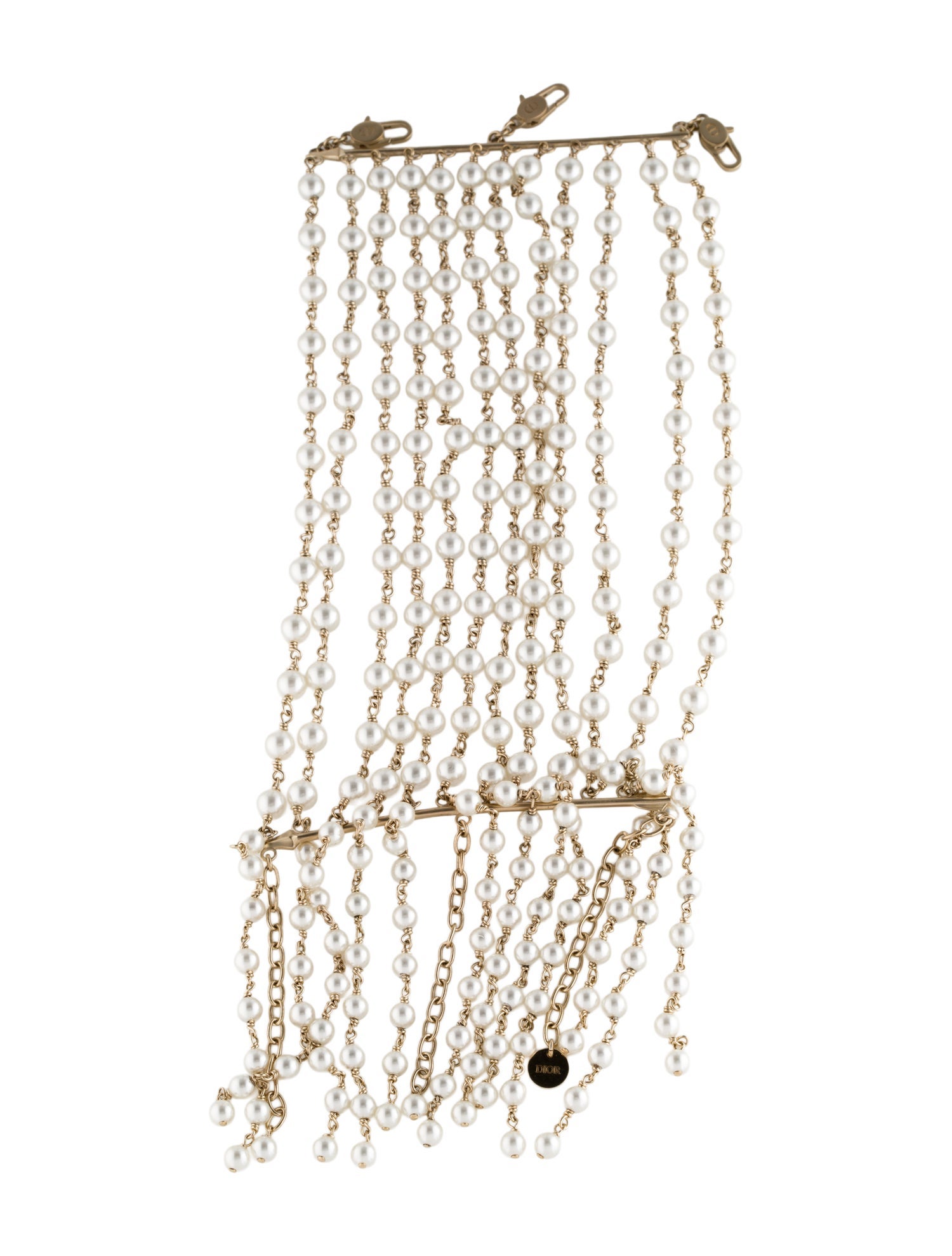 Christian Dior Faux Pearl Multi Strand Bracelet