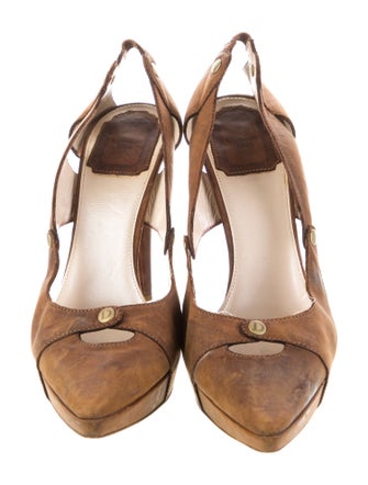 Christian Dior Leather Slingback Pumps