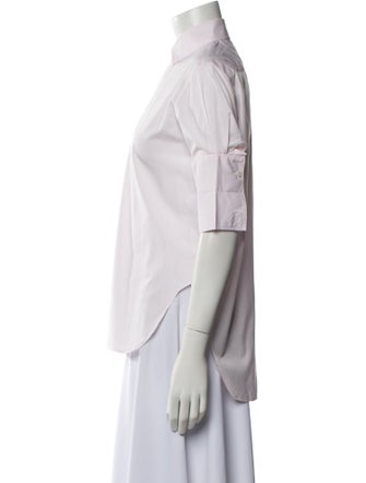 Christian Dior Three-Quarter Sleeve Button-Up Top