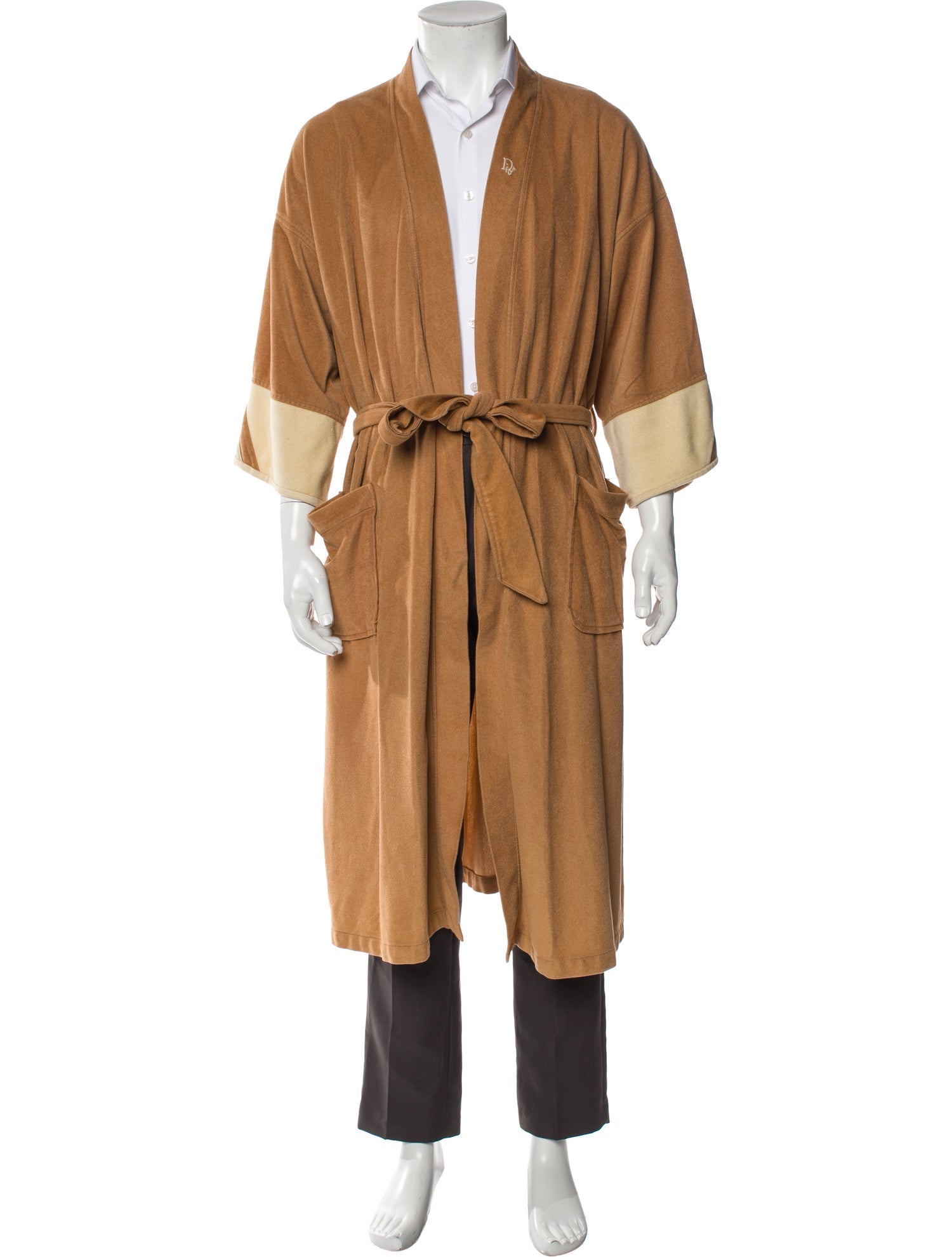 Christian Dior Vintage Colorblock Pattern Robe