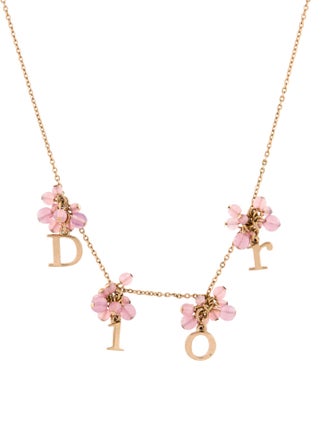 Christian Dior Beaded Logo Station Necklace