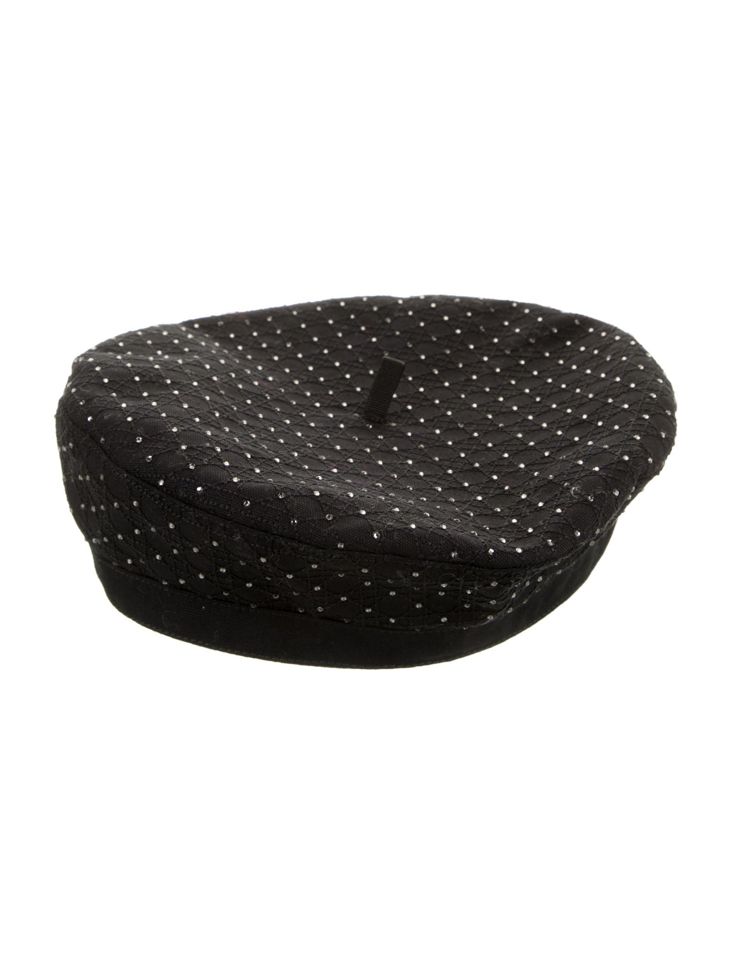 Christian Dior Cotton Beret w/ Crystal Embellishments