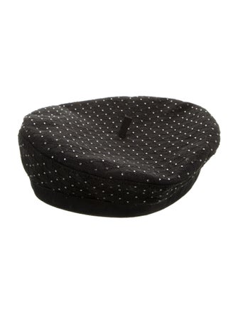 Christian Dior Cotton Beret w/ Crystal Embellishments