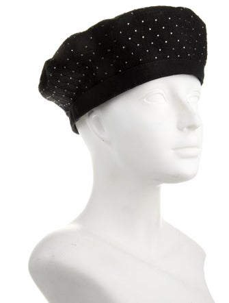 Christian Dior Cotton Beret w/ Crystal Embellishments