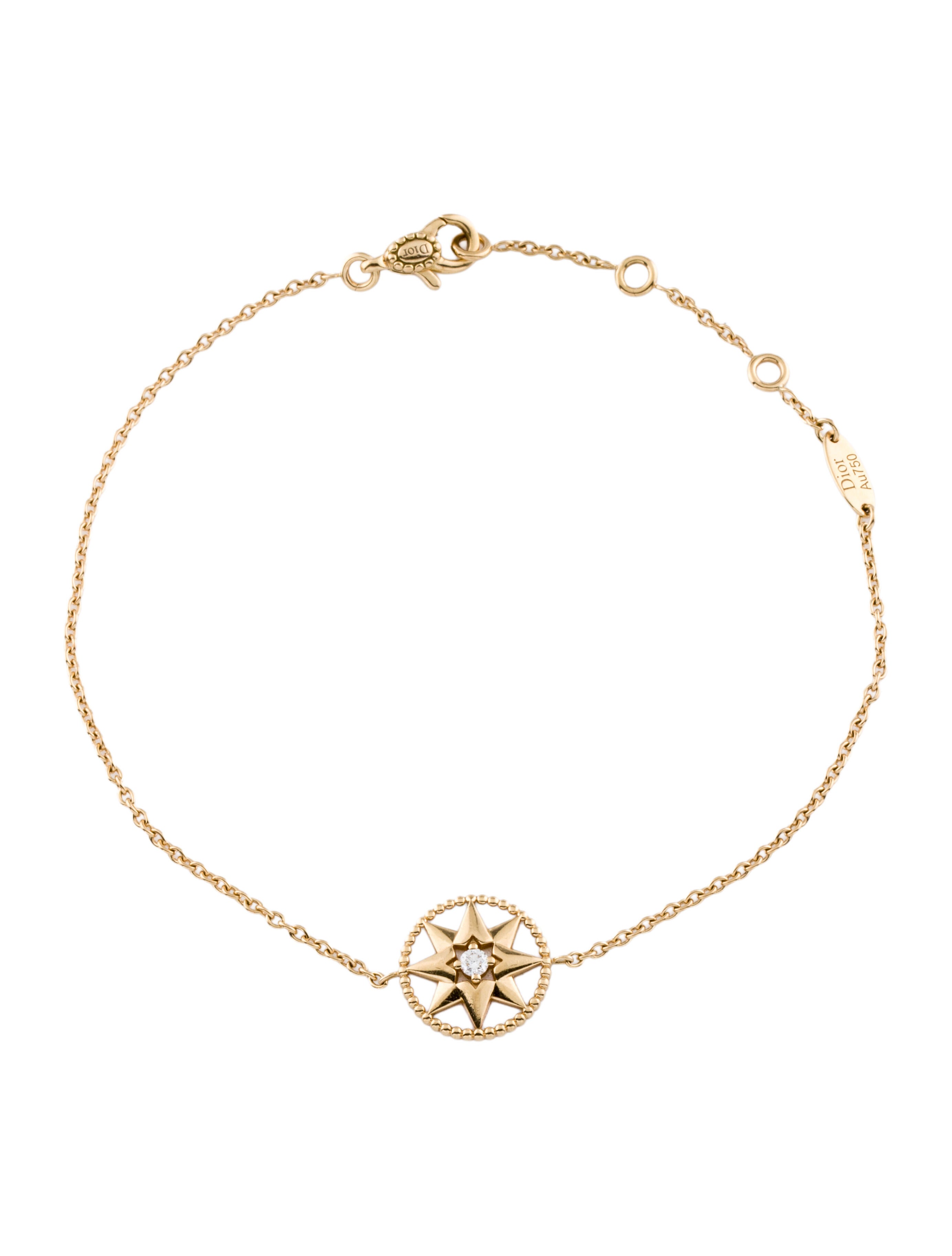 Christian Dior 18K Mother Of Pearl & Diamond Rose des Vents Bracelet