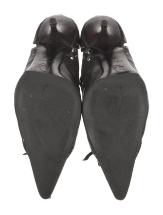 Christian Dior Leather Whipstitch Trim Pumps