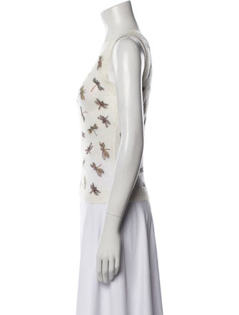 Christian Dior Printed Scoop Neck Sweater