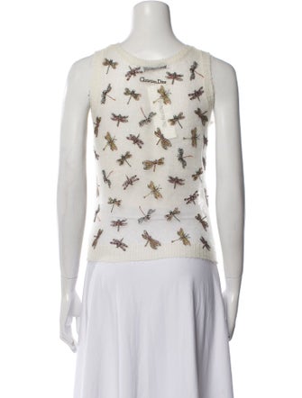 Christian Dior Printed Scoop Neck Sweater