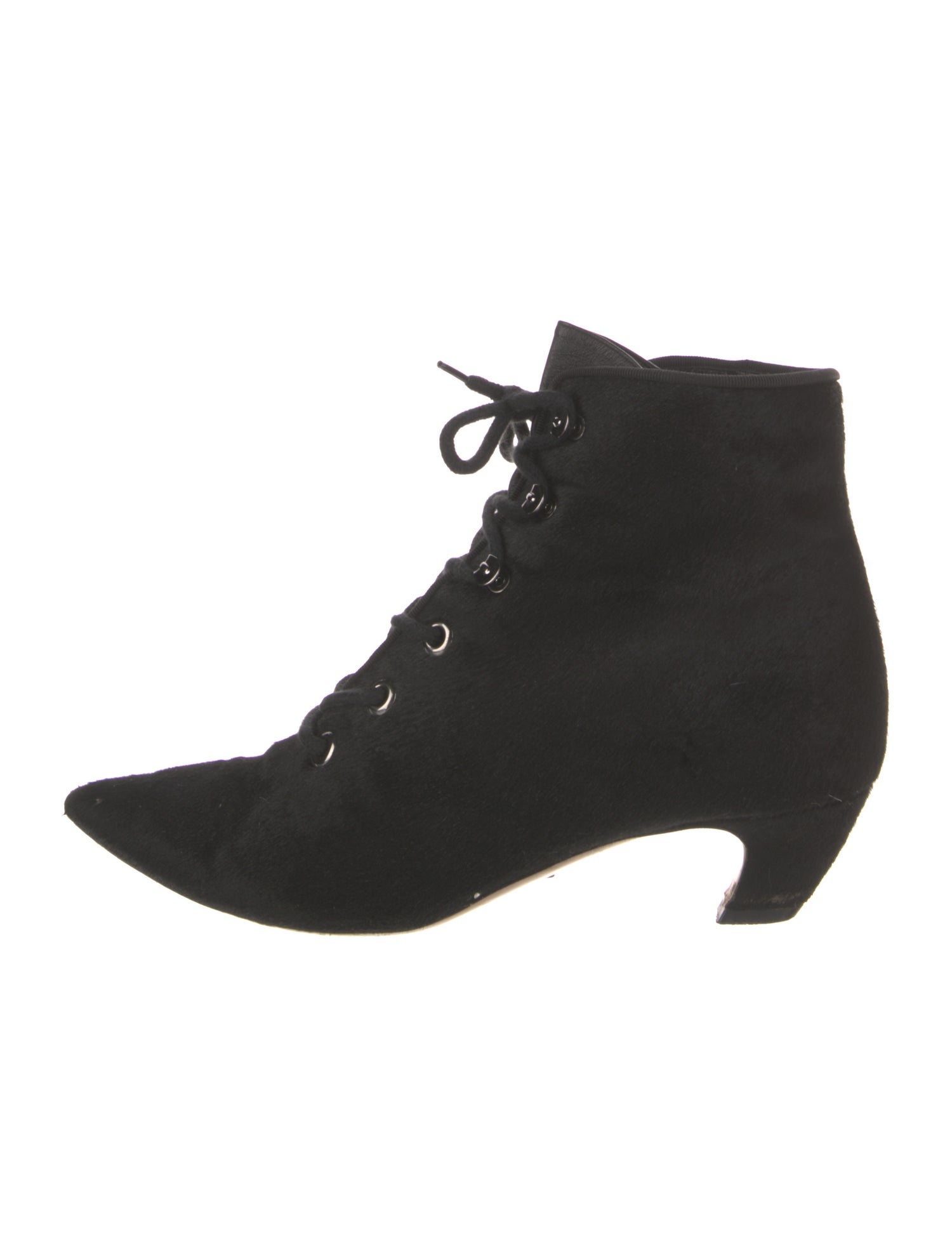 Christian Dior Vintage Ponyhair Lace-Up Boots